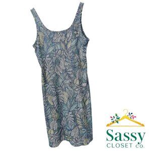 Columbia Leaf Print Sleeveless Omni‑Freeze Dress Women’s M Fits Small EUC